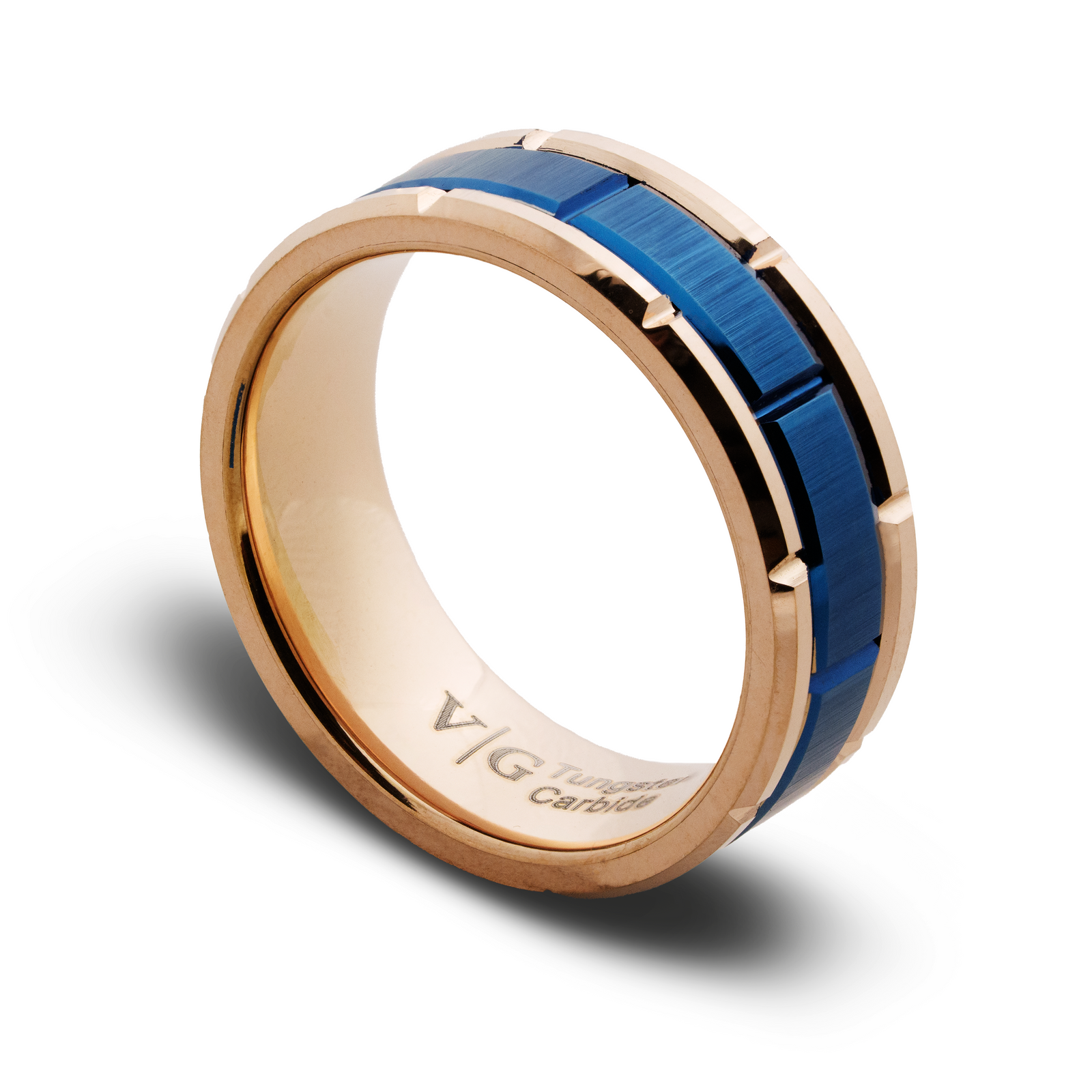 Gold and blue mens ring