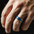 Gold and blue mens ring