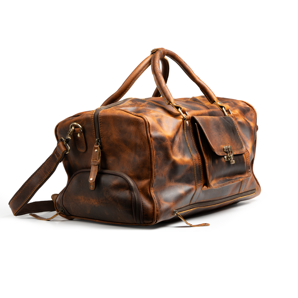 The “Hemingway” Buffalo Leather Duffle Bag - Vintage Gentlemen