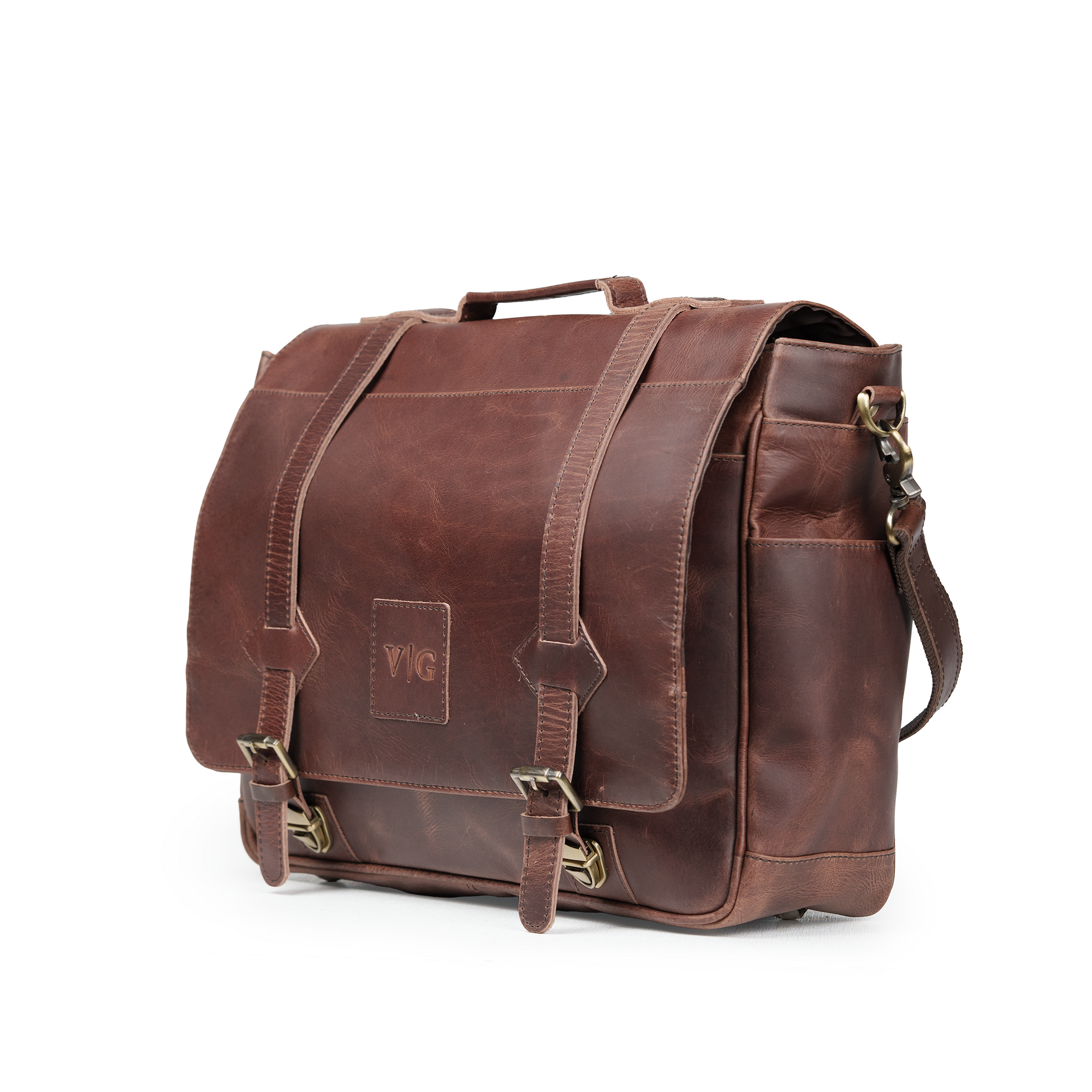 The “Lewis” Buffalo Leather Messenger Bag