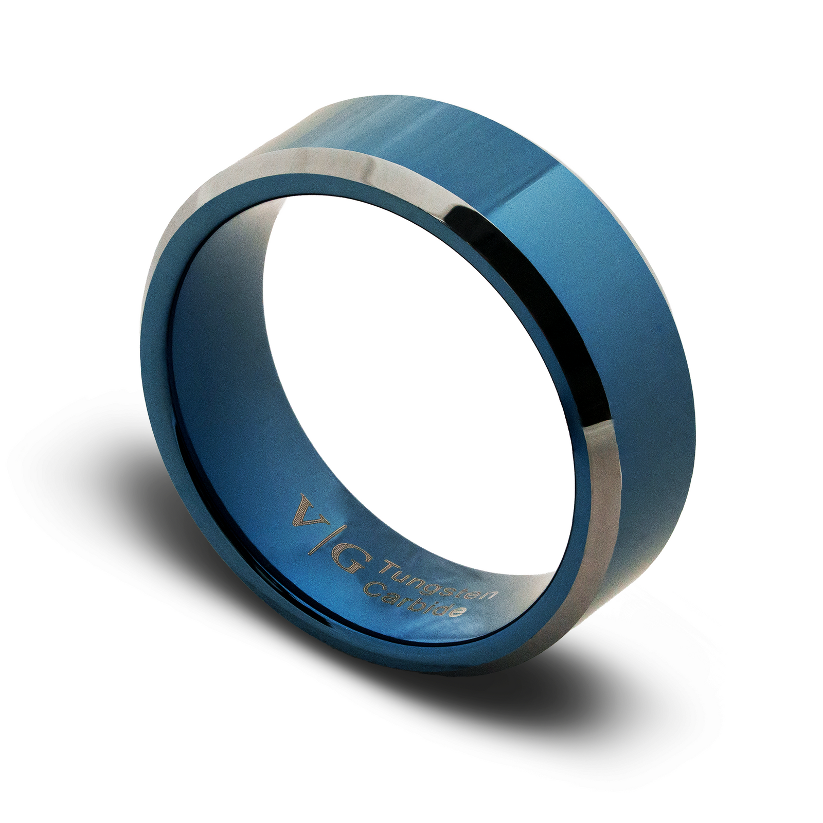 Blue tungsten ring