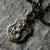 Men's Antiqued Brass Necklace with Large St. Christopher Compass Medal, Unisex Jewelry, Chain length 20 or 24 inches BR-053