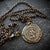 Men's Antiqued Brass Bronze Necklace with St. Christopher Medal, Unisex Necklace, Chain length 20 or 24 inches BR-035