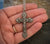 Men's necklace featuring a large decorative floral crucifix, unisex necklace, 20 to 24 inch chain, ST-015