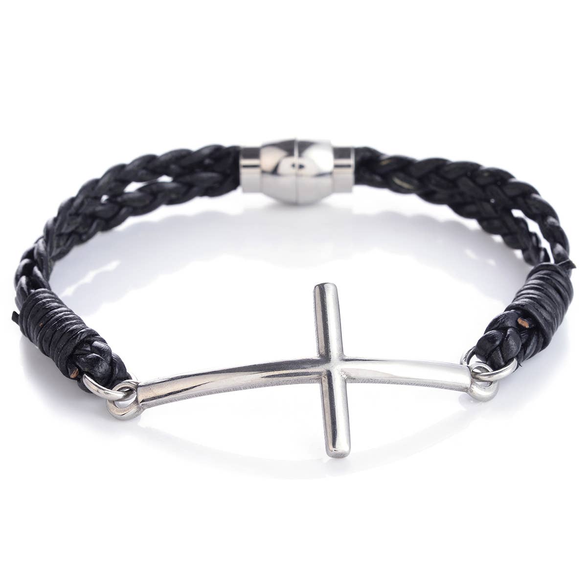 Leather on sale cross bracelets