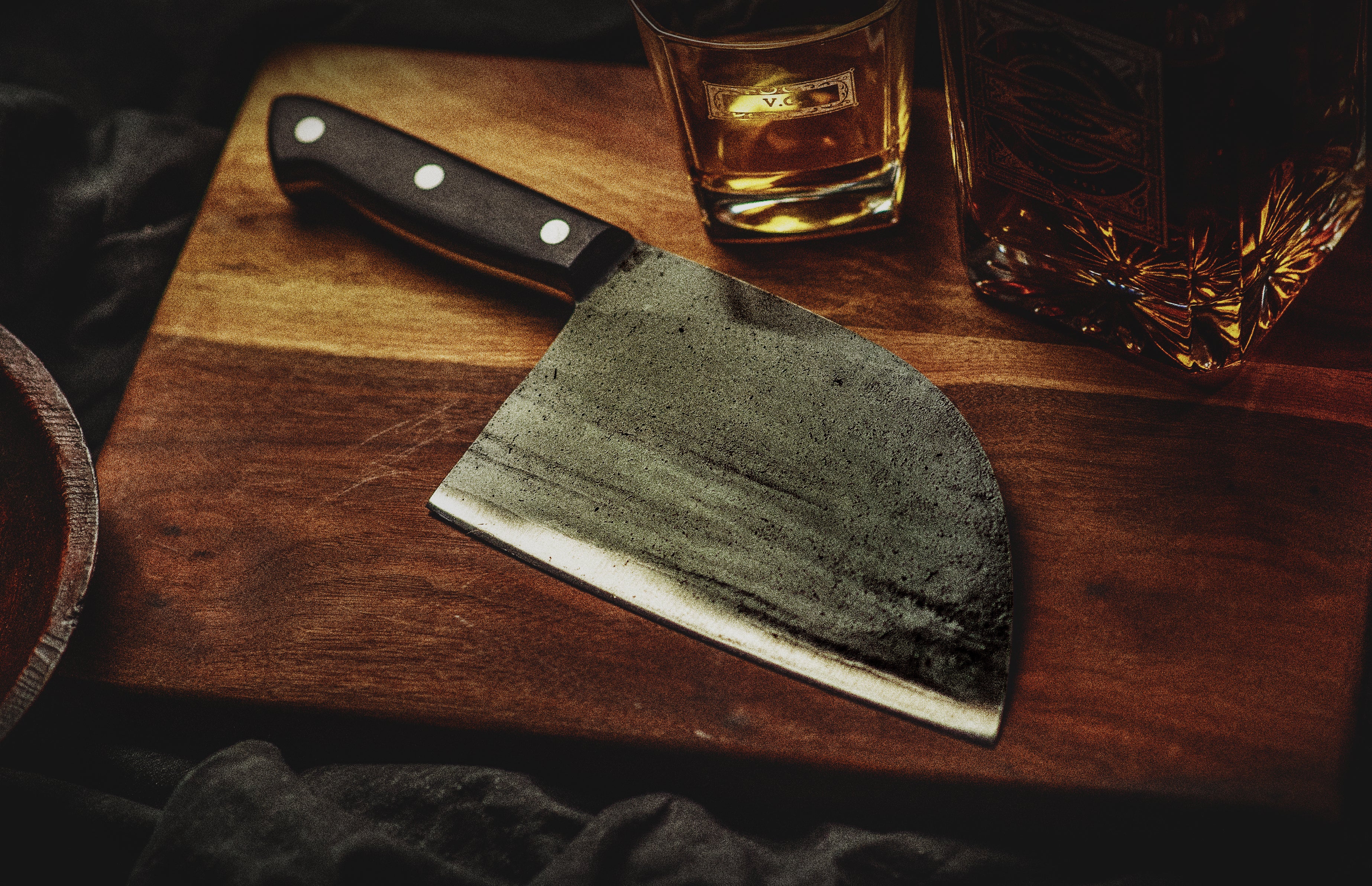 ENOKING Meat Cleaver Hand Forged Serbian Chefs Knife 