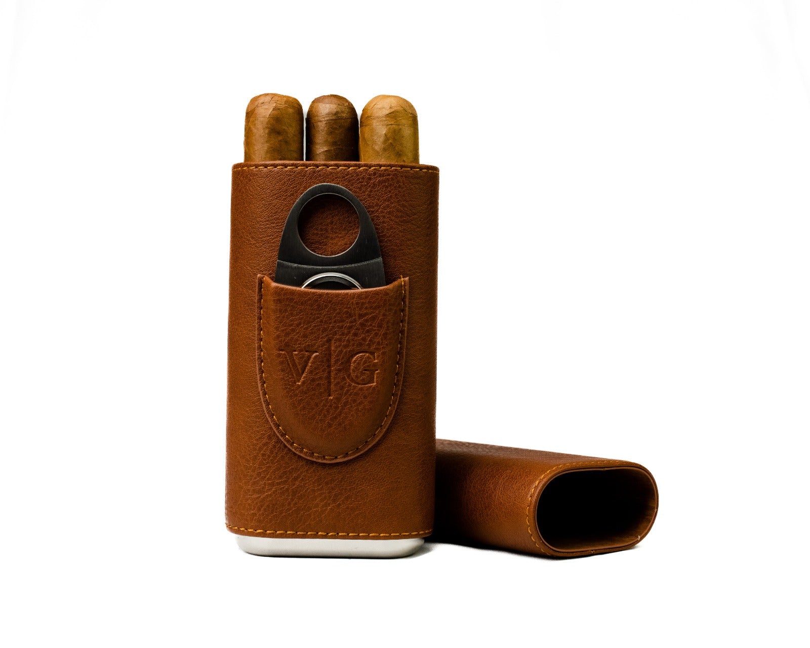 Personalized Black Leather Cigar Case