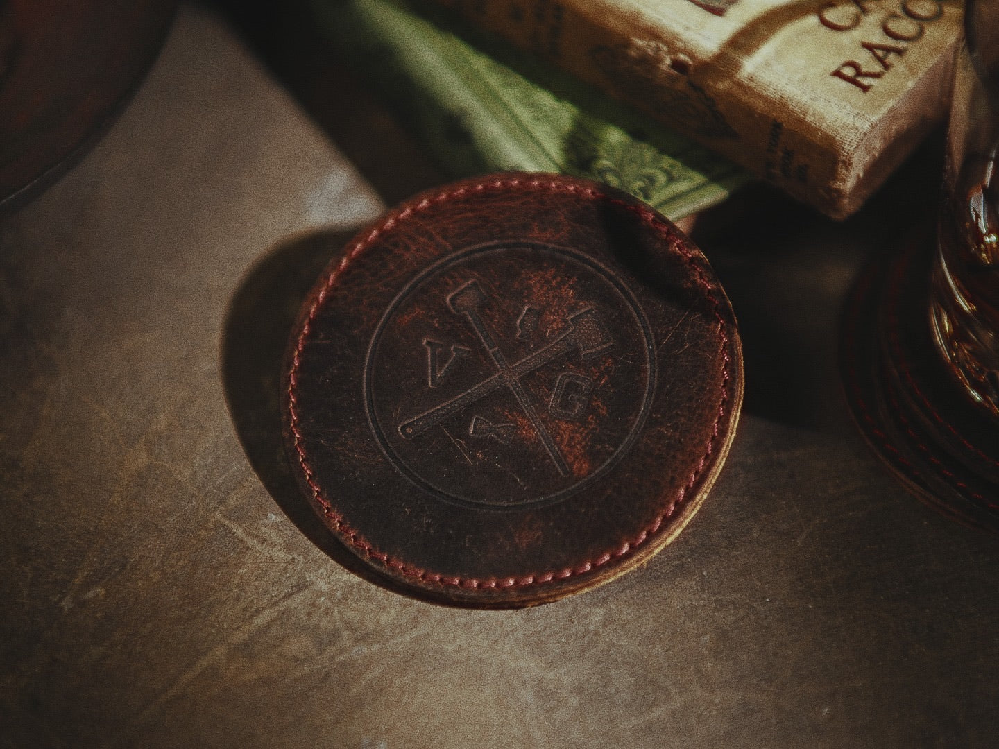 VG Leather Coasters Set Of 2