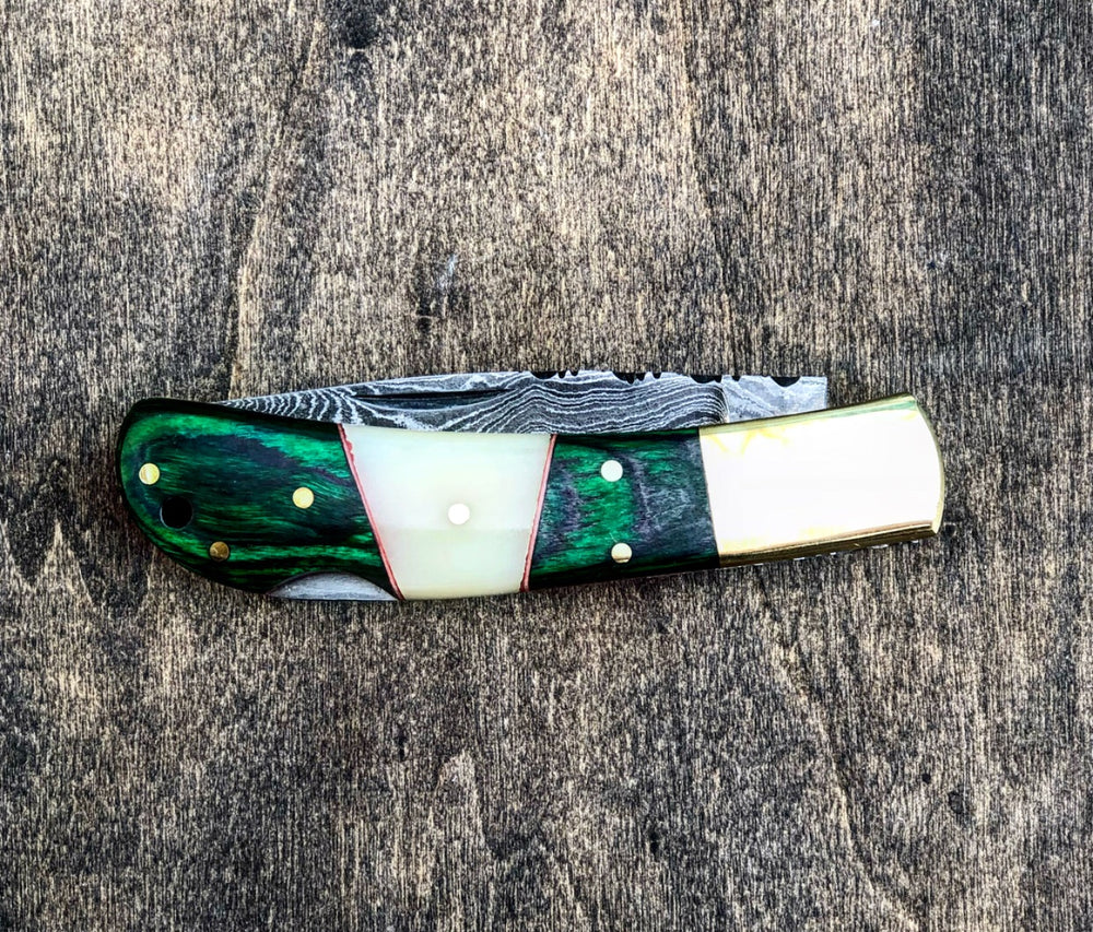 Damascus Folder Pocket Knife- VG 51 - Vintage Gentlemen