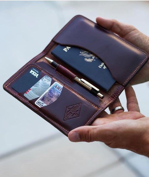 Leather Passport Wallet for Men